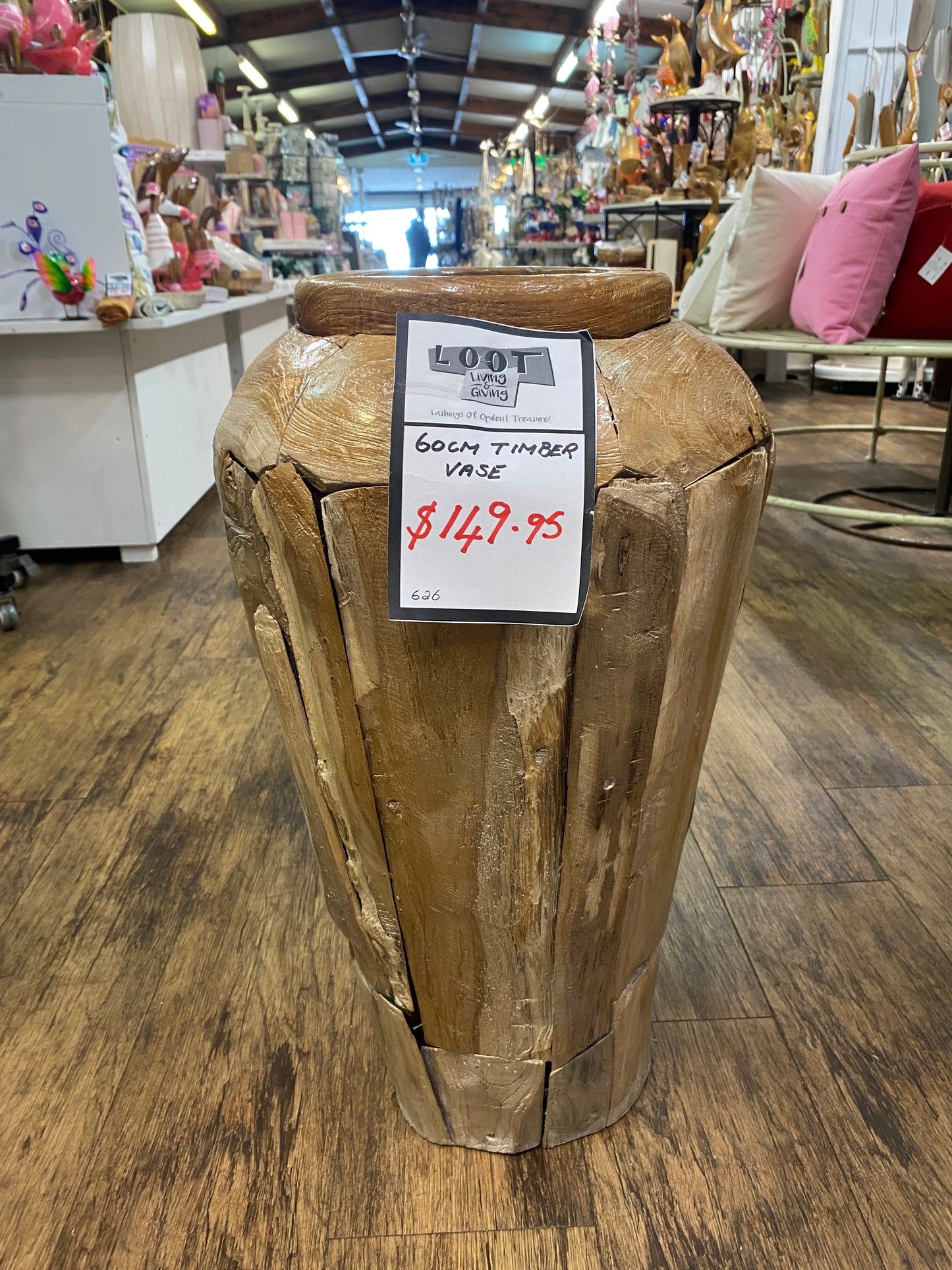 60cm TIMBER VASE