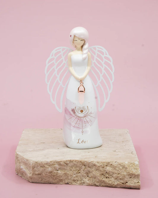 'Love' Rose Ouartz Crystal | Angel Figurine *SALE